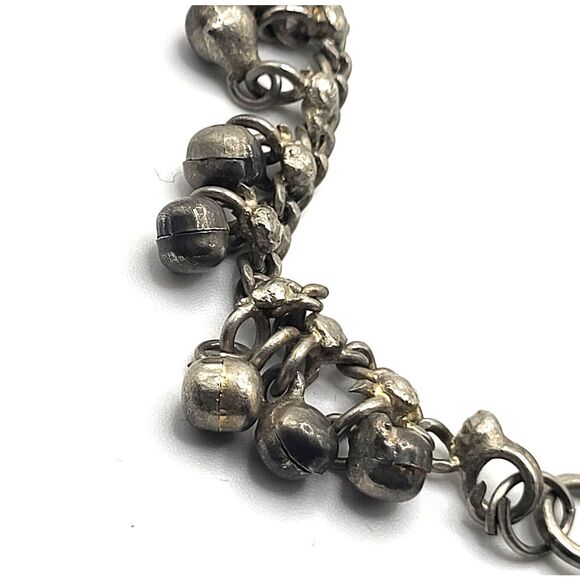 Vintage Silver Belly Dance Bells Anklet Signed PR 12in - Picture 1 of 3